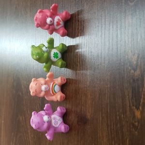 1980s Colorful Vintage TCFC Sitting Care Bear PVC Figurines Set of 4 1½"